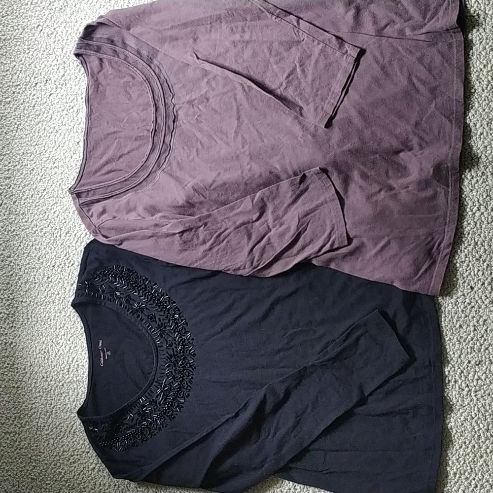 Bundle of 2 Long Sleeve Tops Cocoa & Black Coldwater Creek